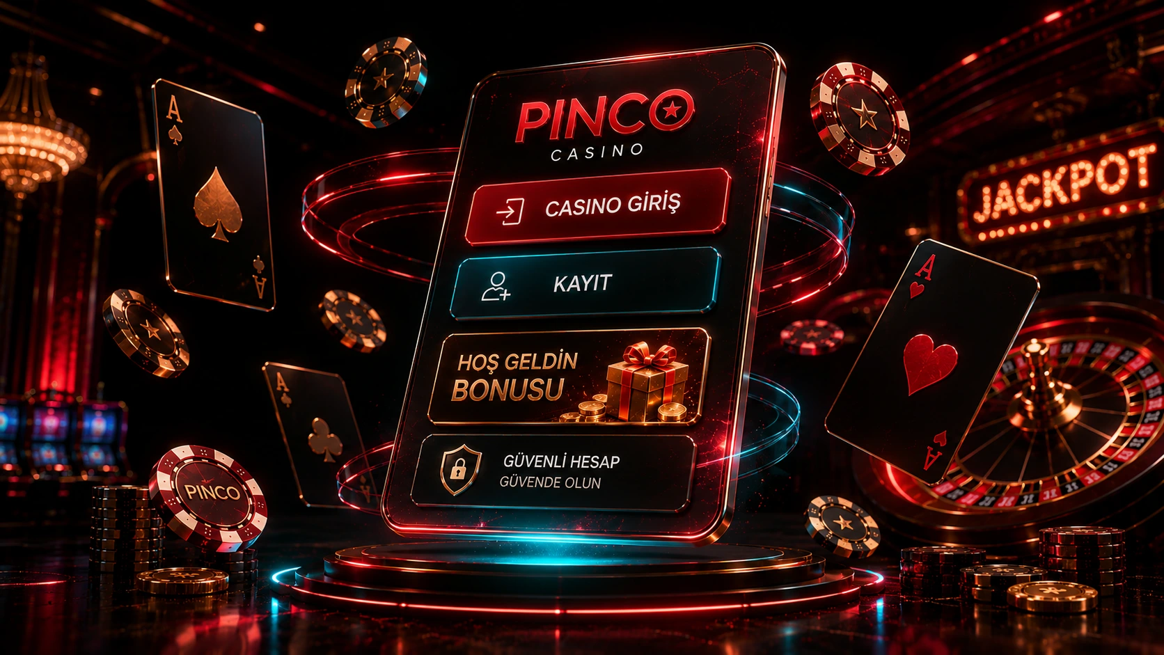 Pinco casino ana sayfasında giriş ve kayıt alanları